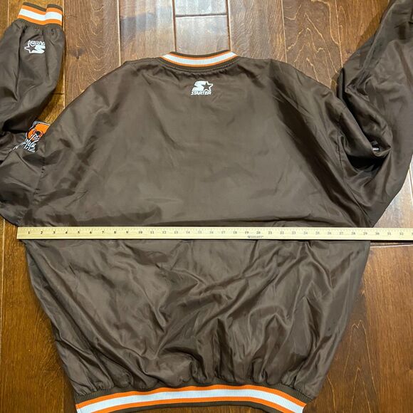 STARTER Pro Line Vintage NFL Cleveland Browns V-Neck Windbreaker Jacket XXL - Picture 8 of 9